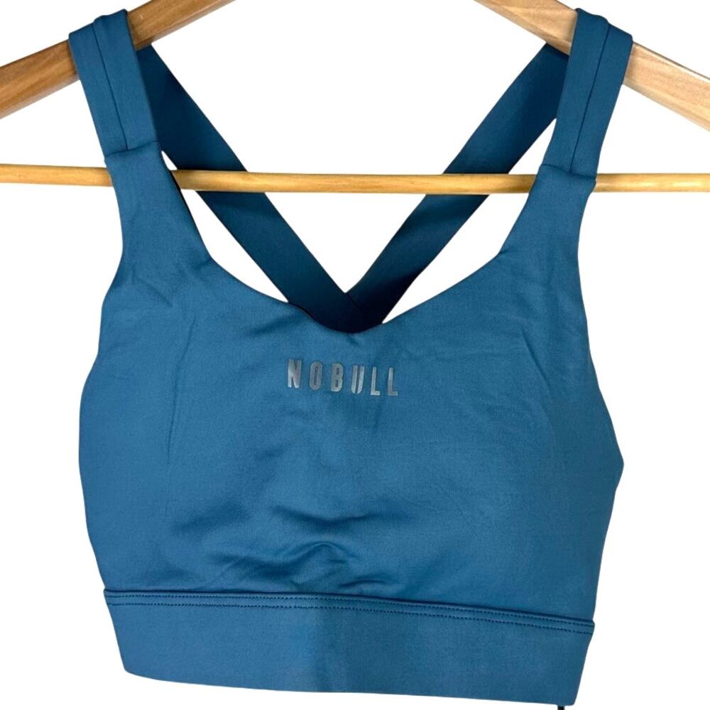 NOBULL Women's Running Bra Steel Blue Size X-Small in New With Tags Condition
